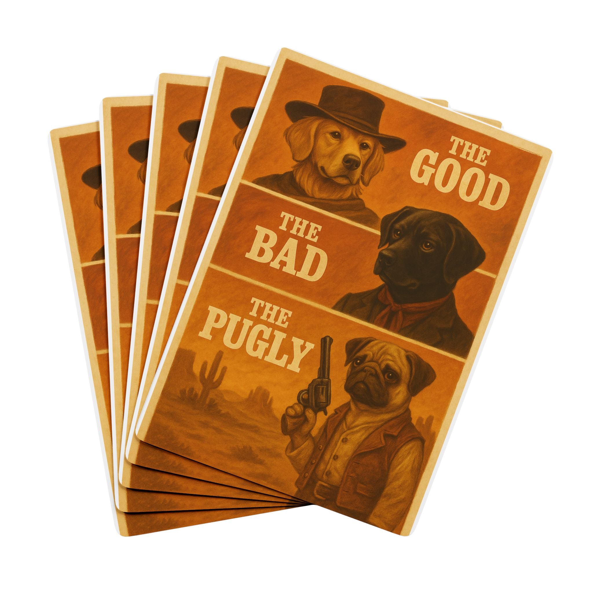 The Good, The Bad, and The Pugly Playing Cards | Funny Gift for Dog Lovers and Movie Fans